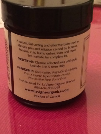 LaVigne Organic Skincare Mayan Magic Balm Back Side