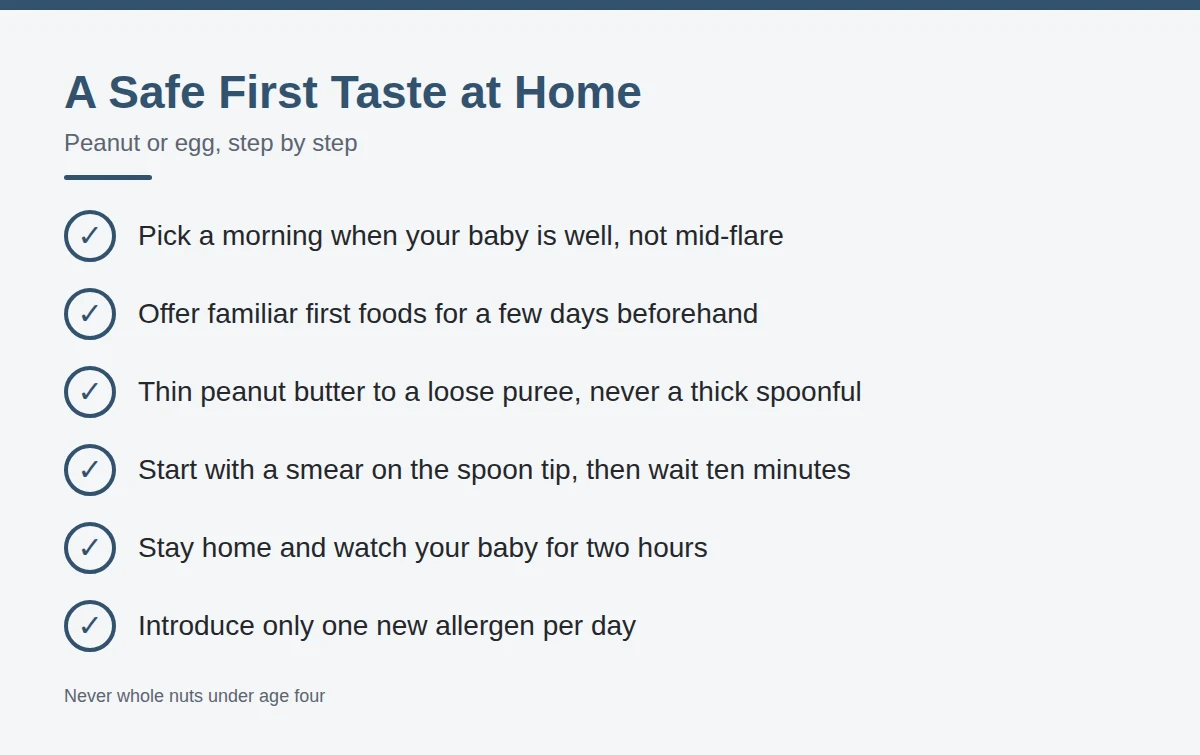 Summary card: A Safe First Taste at Home
