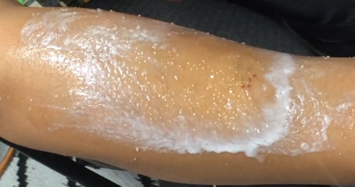 Body Scrub leaves milky residue: Yaffa Skin Care for Eczema